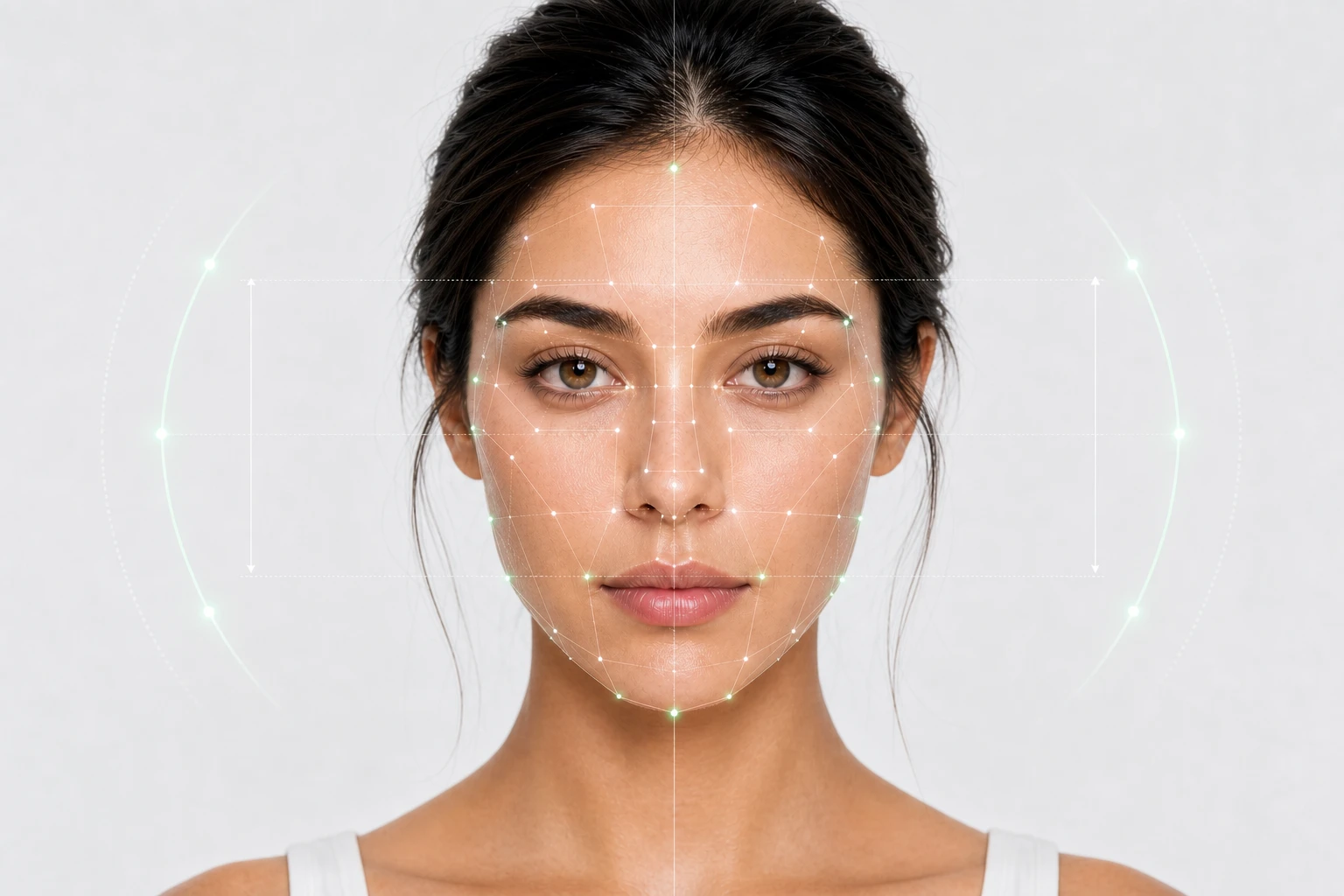 AI analyzing facial features during the attractiveness test