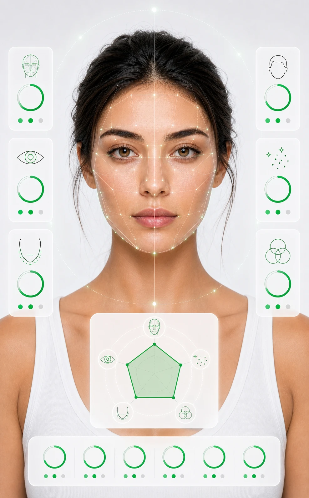Diagram of facial features measured by the attractiveness test